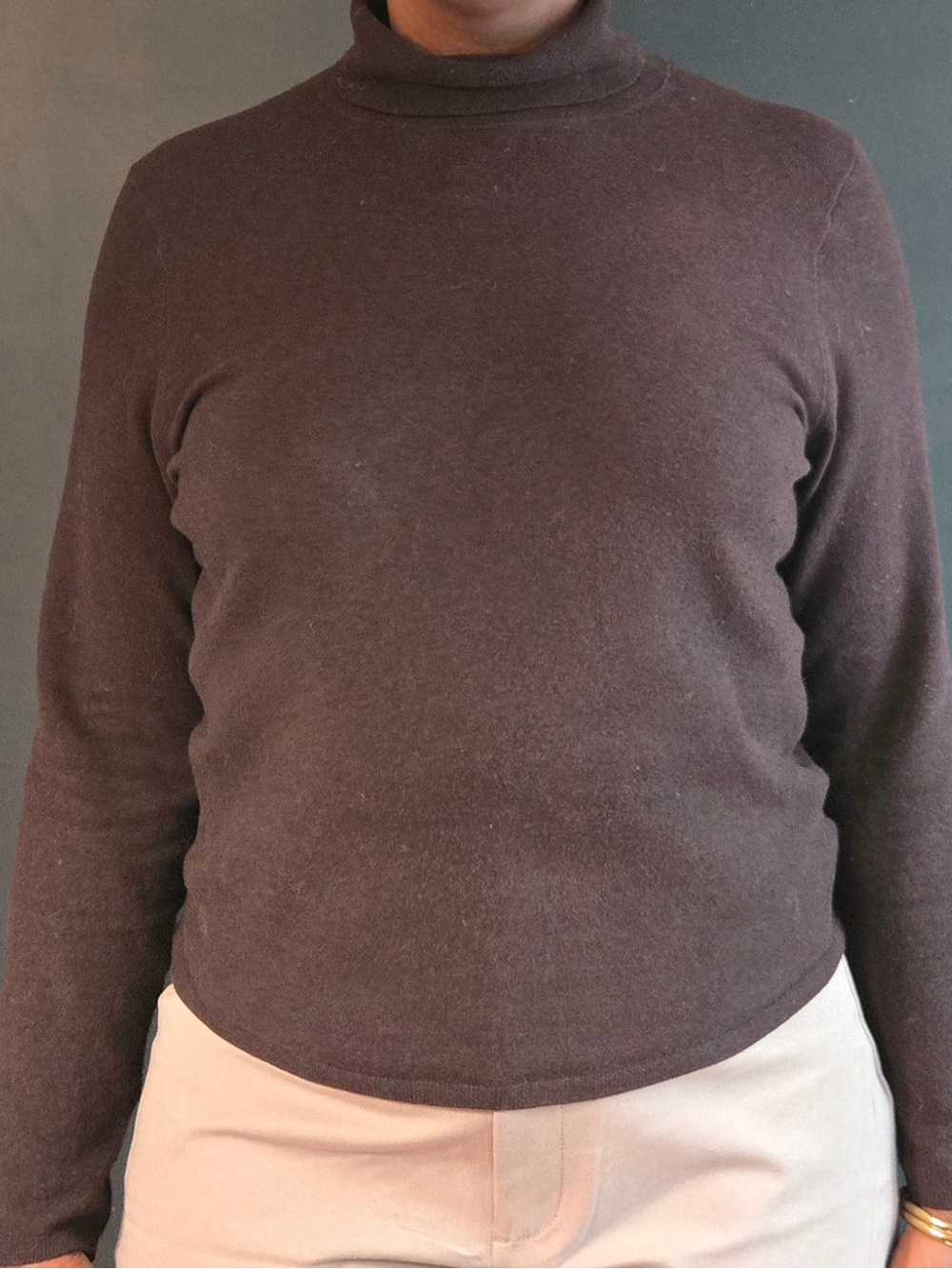 gap | modern turtleneck | cotton blend | brown | size: us xxl - Picture 2 of 6